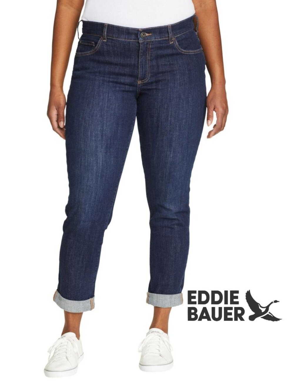 Eddie Bauer Women's Boyfriend Jean, Dark Blue Size 4 - NWT